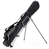 ELLENS Bolsa de Golf Sunday con Soporte,Bolsa de Viaje de Golf Ligera para Hombres Mujeres,Bolsa Impermeable para Palos de Golf (Color : Zwart)
