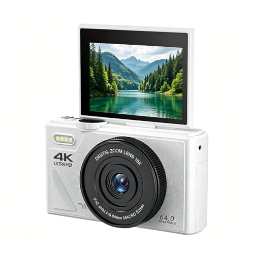 Appareil photo numérique 4K blanc pour vlogging et photos de voyage au style rétro