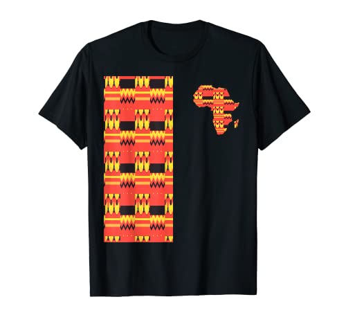 Juneteenth Black Pride Freedom Day África mapa Kente tela Camiseta
