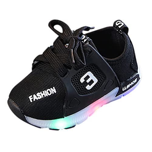 OBiQuzz Zapatillas iluminadas para niños Zapatos luminosos Zapatillas de bebé con suela luminosa Niños Led Zapatos Niñas Brillan High Top Zapatillas Niñas, Negro , 27.5 EU