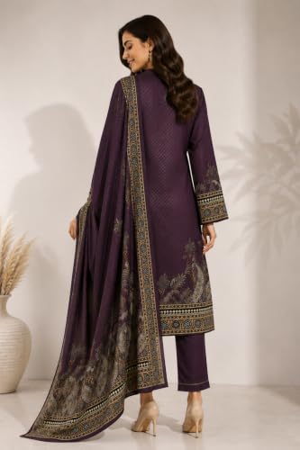 Image of WOOL'S KART|Women's Floral Printed Straight Kurta with Trousers & Dupatta Set | 3-Piece Ethnic Suit Set 103