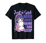 Just A Girl Who Loves Anime and Sleep Pajama PJ T-Shirt