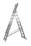 schiebeleiter Die zusätzlich verstärkten Holme der Leiter garantieren eine maximale Belastbarkeit von bis zu 150 kg und sorgen für eine absolut sichere Arbeit.