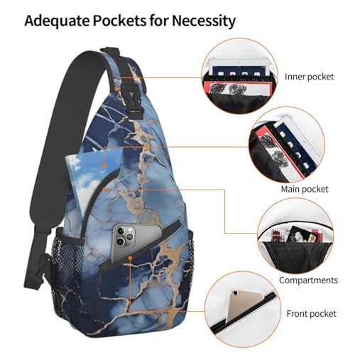 Bolso tipo Sling para mujer y hombre con patrón mármol miniatura 5