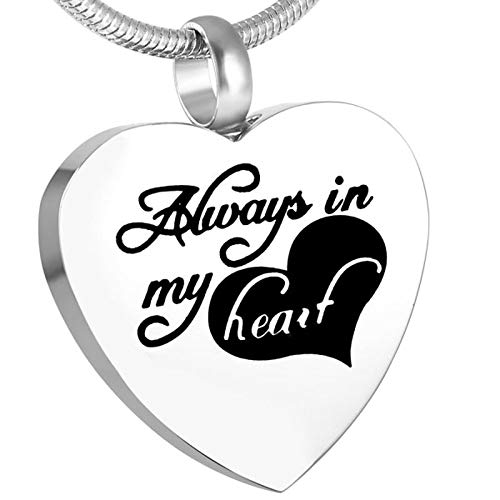 Pendentif de crémation acier inoxydable gravé haut de gamme