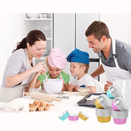 Aluminum Cupcake Liners 25Pcs 5Oz Muffin Cups Mini Cheesecake Containers Baking Cups For Wedding, Christmas, Kitchen, Birthday Party Holiday Parties (Light Purple) #TOP6