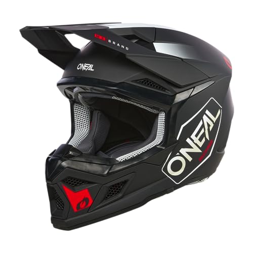 O'NEAL | Casco da motocross | MX Enduro | Guscio in ABS, Standard di sicurezza ECE 22.06, Prese d'aria per un raffreddamento ottimale | Casco 3SRS HEXX V.24 | Adulto | Nero Bianco Rosso | Taglia M