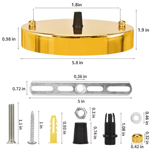 Image of Sangle Sopffy Pendant Light Canopy Kit, 5 1 /8 Inches Ceiling Lighting Canopy Kit with All Mounting Hardware Modern Chandelier Ceiling Plate Cover for Pendant Lighting Fixtures (Copper Gold, 5.8 inch)