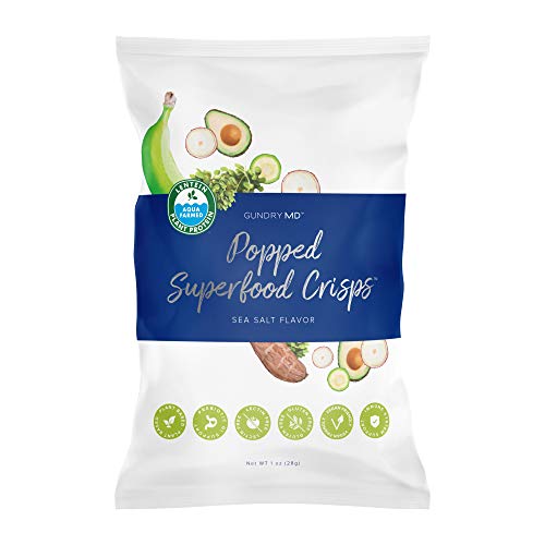 Gundry MD Popped Superfood Crisps, Vegan Sea Salt Flavor, 12 Packs