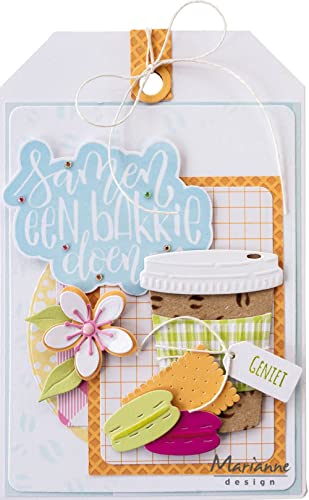 Marianne Design Creatables - Matrices de corte y estampado, café para llevar para proyectos de ocio creativos con papel, color azul claro, 4,6 x 1,4 cm, 4,3 x 5,7 cm, juego de 3 piezas