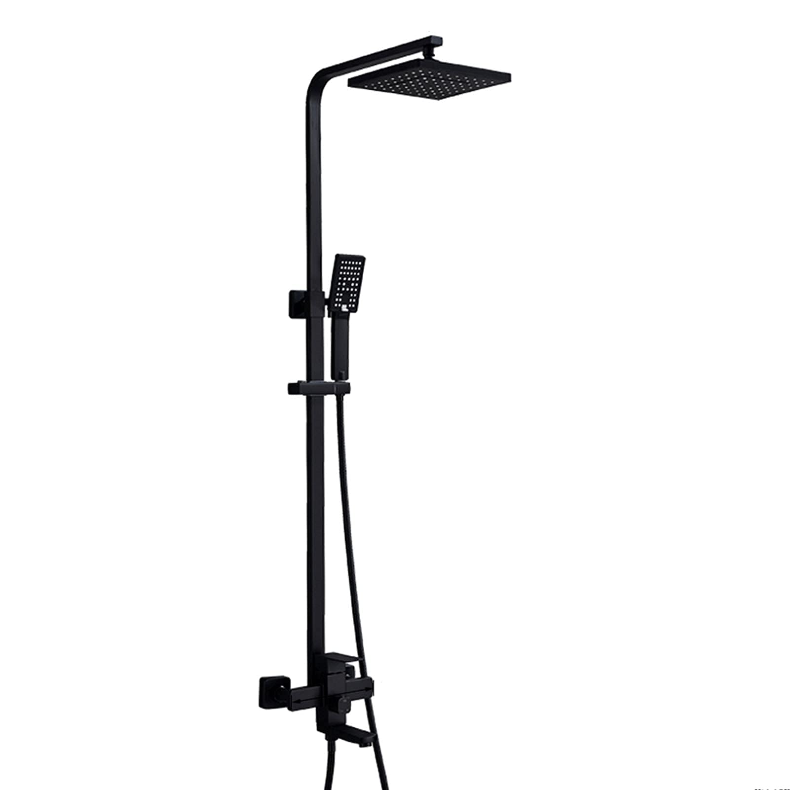 QUSYZD Shower System with Tub Spout, Rainfall Shower Head with 3 Modes Handheld Sprayer, Bathtub Shower Mixer Tap, Exposed Shower Faucet Set Black,
