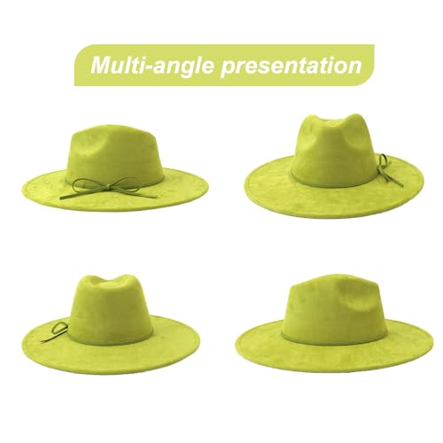 Image of Fedora Hats for Women Man with Big Wide Brim Classic Suede Panama Hat Western Outdoor hat