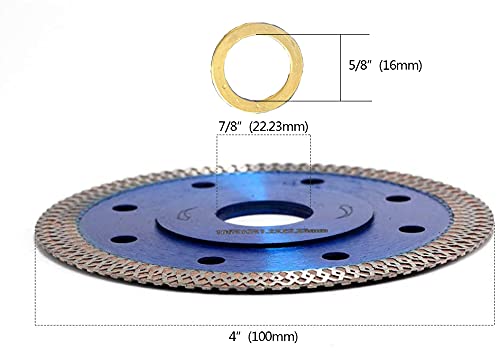 10Pcs 4\" Diamond Tile Blade Porcelain Saw Blade for Cutting Porcelain Tile Granite Marbles Diamond Super Thin Dry Wet Diamond Ceramic Cutting Disc