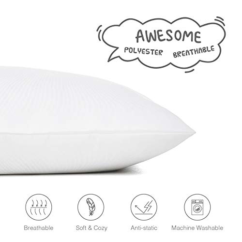 Image of EXQ Home Toddler Pillowcases 13x18 Travel Pillow Case Set of 2, Small Pillow Case Fits Baby Pillow Sized 12x16, 13x18, Kids Pillowcases 2 Pack Machine Washable with Envelope Closure(White)