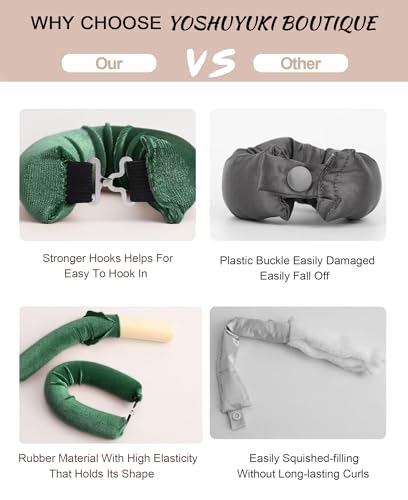 YOSHUYUKI Conjunto de Ondulação Sem Calor de Veludo, Sem Calor, Rolos de Cabelo Durante A Noite, Has