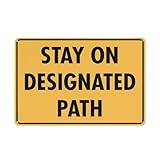 Yinqilin Stay On Designated Path Sign for House 12' X 8' Yard Sign Premium Aluminum Sun-Proof Rust-Free