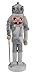 Clever Creations Traditional King Nutcracker Collectible Wooden Christmas Nutcracker | Festive Holiday Decor | Sparkling White and Silver Uniform | Holding Silver Scepter | 100% Wood | 9.5” Tall