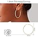 Gacimy Large Hoop Earrings for Women 14K Gold Plated, 925 Sterling Silver Post Hoops for Women, 50mm Yellow Color Big Earrings