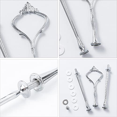6 Sets Cake Tray Stand Handle, Betterjonny 3 Tier Cake Stand Fittings Hardware Holder For Wedding And Party Making Resin Cupcake Dessert Platter Stand #TOP6