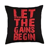 Bodybuilding - Let The Gains Begin Throw Pillow