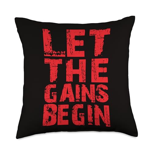 Bodybuilding - Let The Gains Begin Throw Pillow