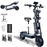Electric Scooter for Adults, 10000W Dual Motors, 62 Mph Top Speed, 80 Miles Battery Range, 14' Off Road Tires, Hydraulic Damping, E Scooter with Seat, Folding Scooter