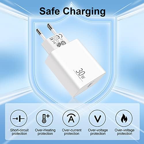 CREAPICO Ładowarka USB C 30W z Kablem Ładującym Typu C 2m, Zasilacz/Wtyczka USB C z PD3.0/PPS, Szybka Ładowarka Kompatybilna z Samsung S24/S23/S22/Note20, Google Pixel 8/7/6, Xiaomi, iPad, Switch