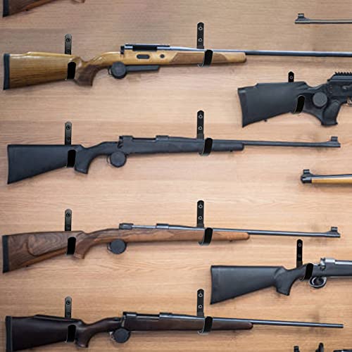 Gun Rack Wall Mount, Horizontal Gun Racks For Wall Metal Shotgun Hangers For Storing Rifles, Shotguns And Bows, Gun Mount Holder Hooks For Wall Storage (Black 3Pair) #TOP7