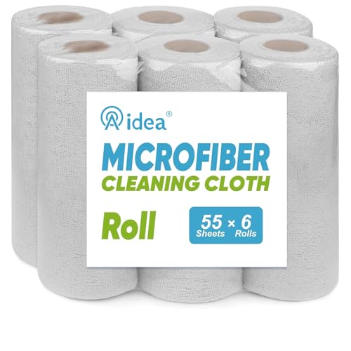 Image of AIDEA Microfiber Cleaning Cloth 330 Sheets 6 Roll, Cleaning Rags 11x9 inch