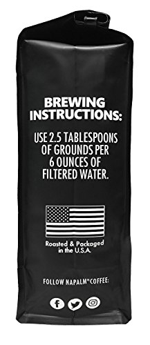 Napalm Coffee Gift Set Extra Dark Roast Premium Arabica Whole Bean 12 Ounce Bag & One Ceramic Coffee Mug #TOP5
