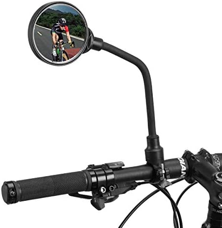 ROCKBROS Bike Mirror Handlebar Mount Safe Rear View Mirror Adjustable 360°Rotatable HD Wide Angle Cycling Biking Clear Acrylic Convex Mirror Bike Bicycle Accessories for Men Women
