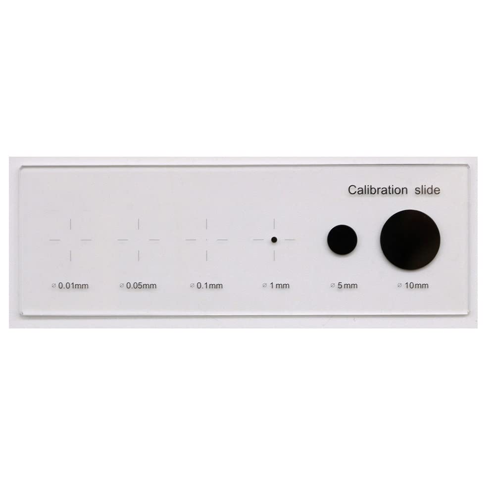 Portaobjetos y cubreobjetos para microscopio, Portaobjetos de vidrio for calibración micrómetro microscopio 0,01 mm,05,1, 5 y 10