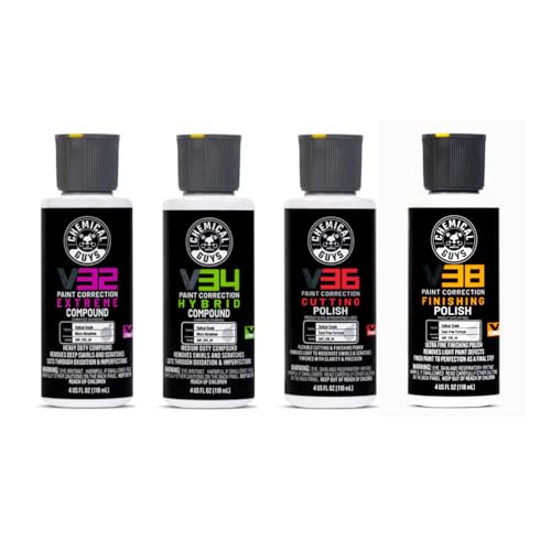 Chemical Guys Gap_VKIT_04 V Line Polish and Compound Sample Kit for Light to Heavy Swirls & Scratches (Safe for Cars, Trucks, SUVs, RVs, Motorcycles & More) 4-4 fl oz Items