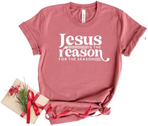 Miniatura 4 de Jesus Is The Reason For The Season Shirt, Christmas Shirts for Women Plus Size, Faith Based Christmas Tshirt, Stocking Stuffers Christian Gifts,