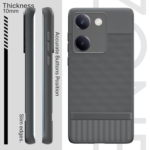 Image of Outlouders Bumper Case for Vivo Y300 Plus 5G | Full Camera Protection | TPU Soft Flexible Shockproof Back Cover (Grey)