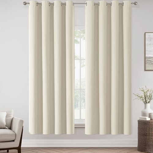 ChrisDowa Birch Blackout Curtains 72 Inches Long 2 Panels for Bedroom