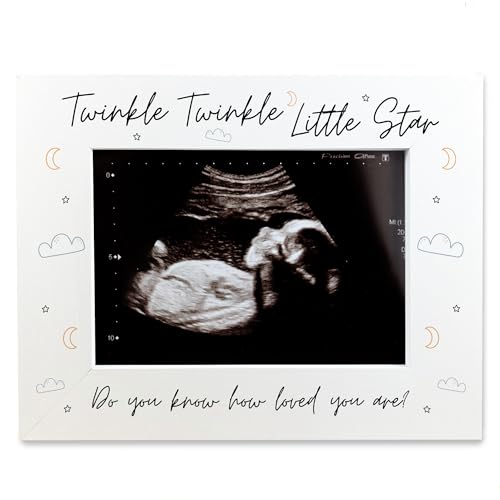 Image of Red Ocean Twinkle Twinkle Little Star 7x5 White Wooden Photo Frame Pregnancy Baby Scan Gifts, Daddy To Be Gifts, Mummy To Be Gifts, Gift For New Mum Dad, Pregnancy Scan Keepsake Gifts