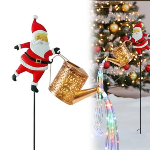 Christmas Solar Kettle Lights, Santa Claus Lawn Decorative Lights, Santa