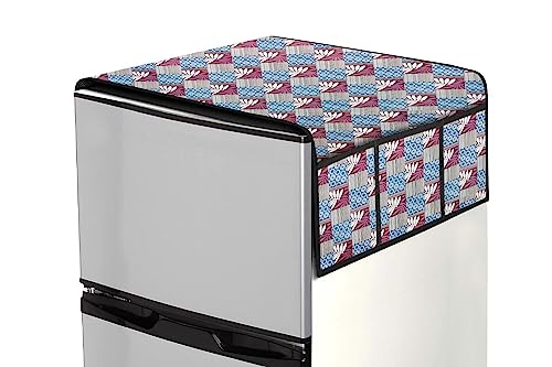 Image of Stylista Refridgerator top Cover Suitable for Samsung RR23C2F249U /HL, 215 Liter Fridge, Dimension (WXD) 71x109 CM, Surface Pattern Grey