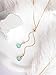 MINACHI Gold Plated Dainty Snake Chain Created Aquamarine Charm Y Necklace for Women, Trendy Simple Elegant Minimalist Fashion Jewelry Gift for Women