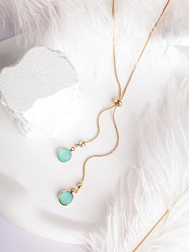 MINACHI Gold Plated Dainty Snake Chain Charm Y Necklace for Women, Trendy Simple Elegant Minimalist Fashion Jewelry Gift for Women3