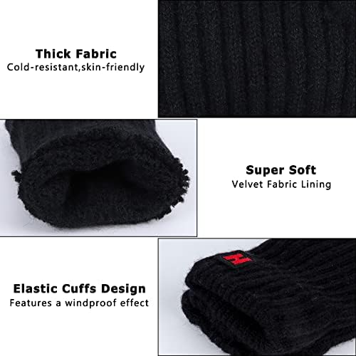 Fingerless Gloves - Men Winter Warm Gloves Half Finger Gloves Knited Fleece Thermal Gloves Working Outdoor Biking Driving for Men Women Gift