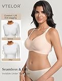 Vtelor Non Wired Bras for Women Seamless Wireless Push Up Bra Support Sleep Comfort Bralettes for Womens Ladies Soft Tshirt Padded Bra Small to Plus Size (UK, Alpha, L, Regular, Regular, Beige) - Image 3