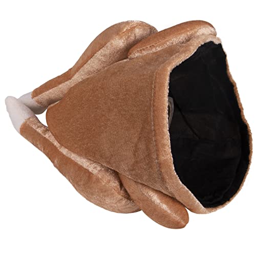 Kangaroo Plush Thanksgiving Roasted Turkey Hat, Tan Turkey Hat, Pilgrim Hat, Thanksgiving Hat, Turkey Hats for Adults, Turkey Hat Kids, Thanksgiving Hats for Adults, Turkey Costume Kids, Fake Turkey - Thumbnail 5