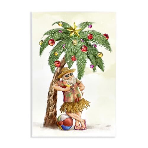 Tropical Santa Claus Palm, 13 x 19 Inch Mounted Print on Wall Plaque