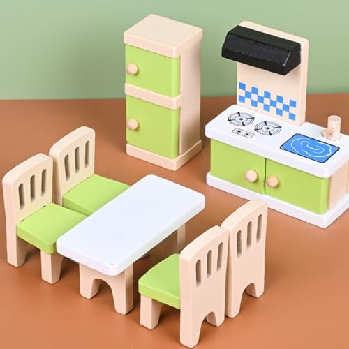 Muebles de casa de muñecas infantiles para juegos de rol en miniatura 5