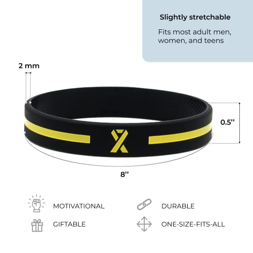 Inkstone Yellow Ribbon Silicone Wristbands Awareness Rubber Bracelets… #TOP2