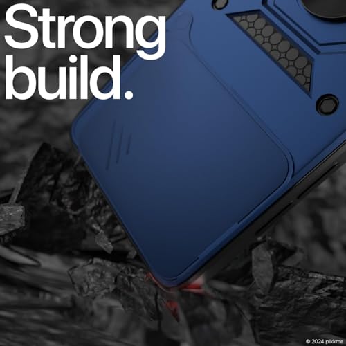 Image of Luxe Back Cover for Poco M6 Plus 5G / Redmi 13 5G | D10 Tough Armor | Sliding Camera Shield | 360 Protection | Kickstand Ring Holder | Military-Grade Shockproof Bumper