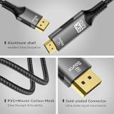 PremiumCord Kabel 8K DisplayPort 1.4 do HDMI 2.1, Męski do Męskiego, Rozdzielczość 8K@60Hz, 4K@144Hz, Full HD 1080p, HDCP2.2, Kolor: Czarny, Długość: 2m