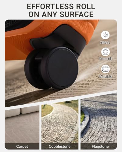 Image of TAKUMI Suitcases with Wheels, Expandable Carry on Luggage, Orange, 20 Inch | Airline Approved for Travel, Business Trip, Front Pocket, Impact Resistant Hardshell, 360 Double Spinner Wheels, TSA Lock